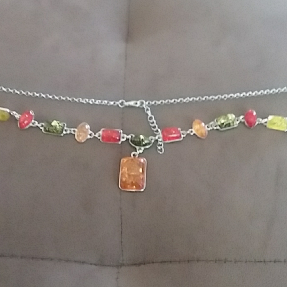 Faux amber necklace
